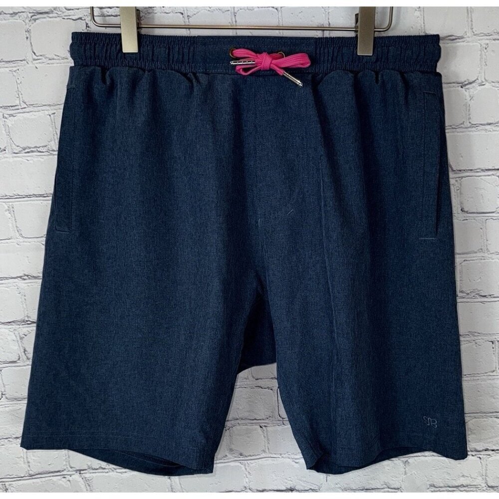 ALBION Mens' Blue Board Shorts Pink Tie Size 34 (32/33)